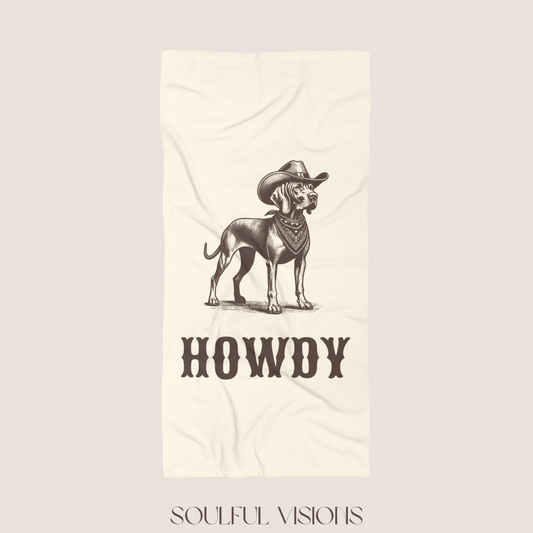 Howdy Vizsla Beach Towel