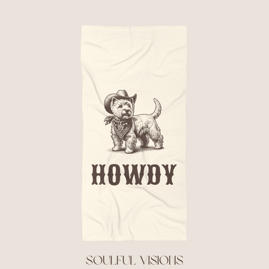 Howdy Westie Beach Towel