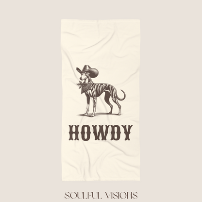 Howdy Whippet Beach Towel