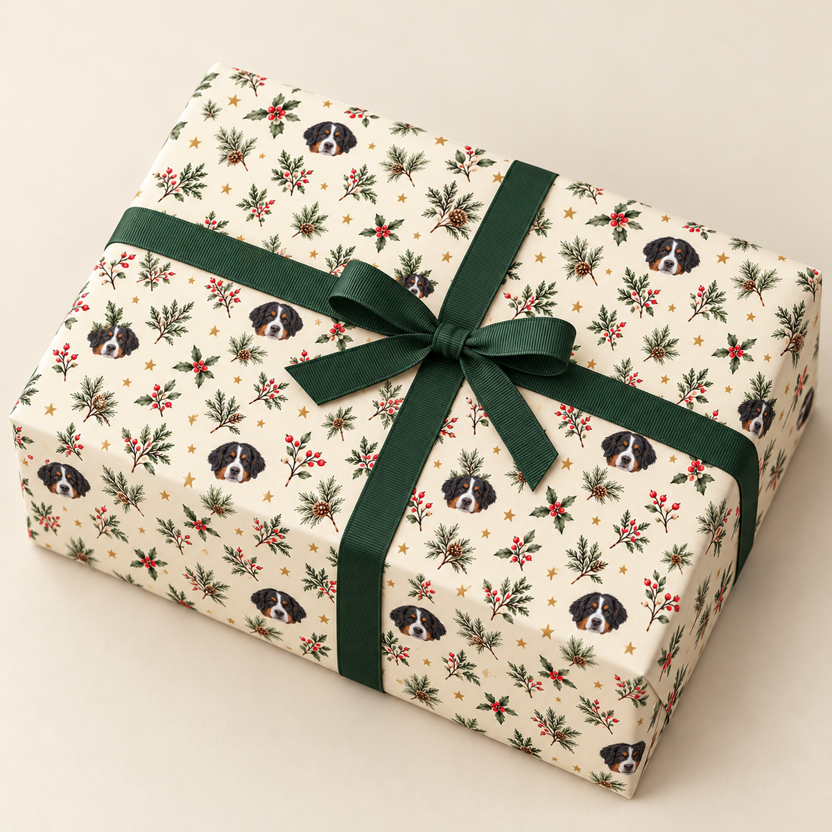Winter Garden Personalized Dog Wrapping Paper
