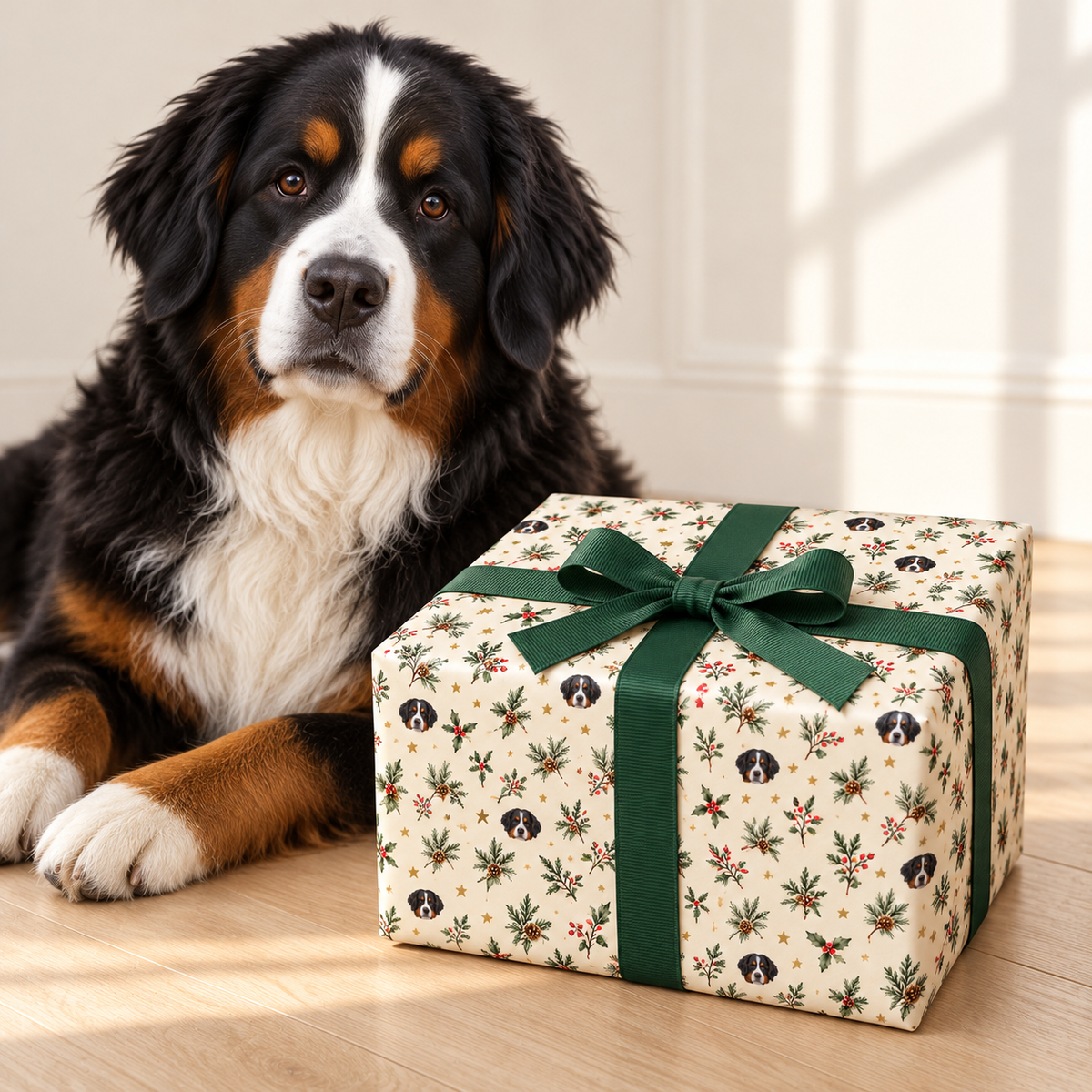 Winter Garden Personalized Dog Wrapping Paper